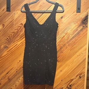 Elegant Black Sparkle Mini Dress